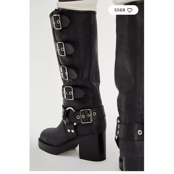 Free People Jeffrey Campbell Buckle Up Baby Moto Boots 8.5 - Picture 1 of 7